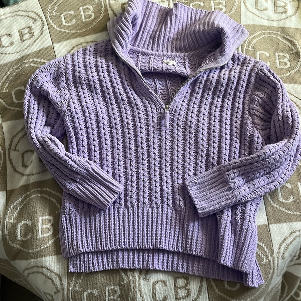 Purple crotchet Aerie Sweater